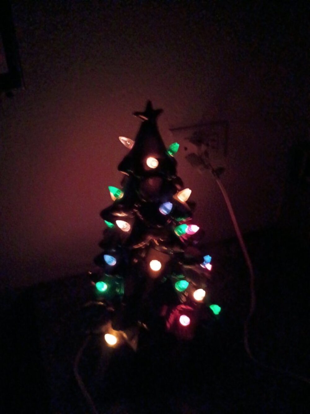 RESERVED   Christmas Tree Lamp — Multicolor Lights & Gold Star — Studio Mold - Picture 3 of 11